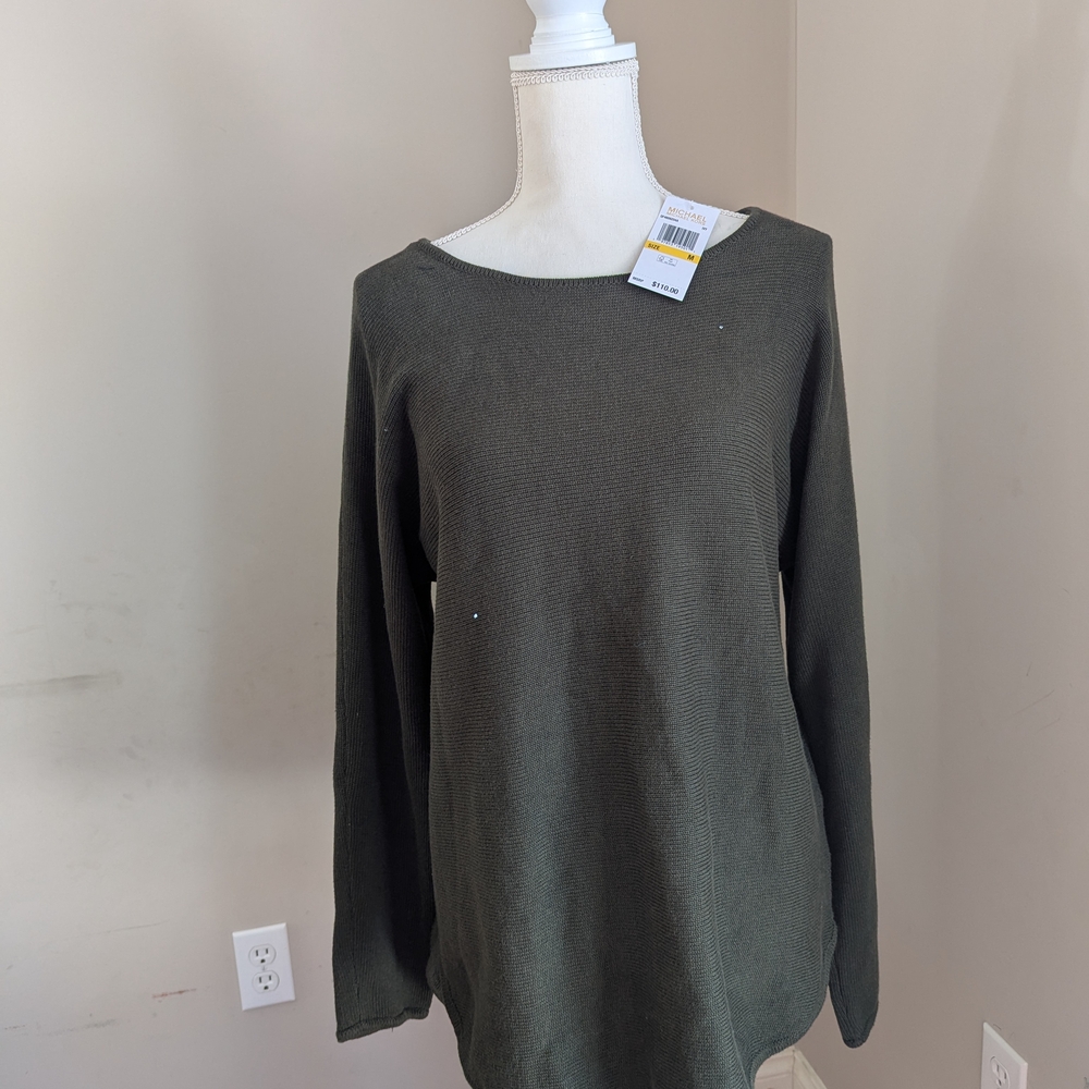 MICHAEL Michael Kors Olive Green Crew Neck Sweater